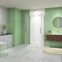 Sanexo Douchecabine Vrijstaand Romy 76x90 Draaideur met Twee Zijwanden 90cm Helder Glas 6mm Antikalk Chroom