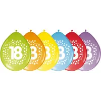 Folat 18 jaar ballonnen - 24x stuks - leeftijd versiering thema - 29 cm - mix kleuren - feestartikelen