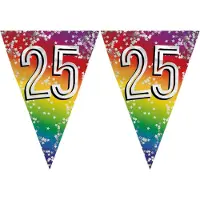 Boland 3x stuks vlaggenlijn 25 jaar versiering vlaggetjes slinger 6 meter - Vlaggenlijnen