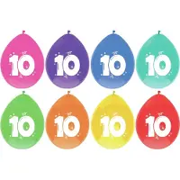 Haza Ballonnen 10 jaar - 24x stuks - gekleurd - 29 cm - Leeftijd - 10e verjaardag thema - versiering