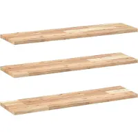vidaXL Wandschappen 3 st zwevend 80x20x2 cm onbehandeld acaciahout