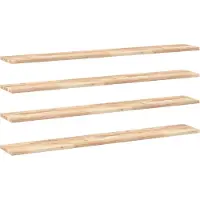 vidaXL Wandschappen 4 st zwevend 120x20x2 cm onbehandeld acaciahout