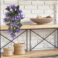 Maxifleur Kunstplanten Clematis kunst hangplant 60cm Blauw