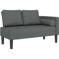 vidaXL Chaise longue met kussens stof donkergrijs