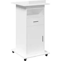 vidaXL Lessenaar met wielen en lade 55x55x107 cm bewerkt hout wit