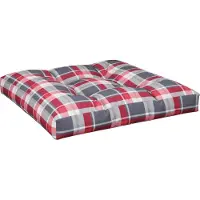 vidaXL Palletkussen 80x80x12 cm stof ruitpatroon rood