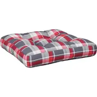 vidaXL Palletkussen 60x60x12 cm stof ruitpatroon rood