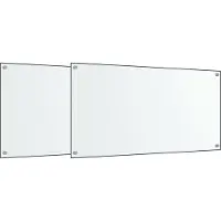 vidaXL Spatschermen keuken 2 st 80x60 cm gehard glas transparant