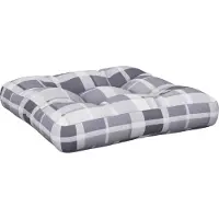 vidaXL Palletkussen 60x60x12 cm stof ruitpatroon grijs