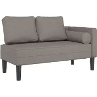 vidaXL Chaise longue met kussens stof taupe