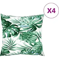 vidaXL Bankkussens 4 st bladpatroon 50x50 cm stof