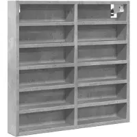 vidaXL Vitrinekast 60x8,5x58 cm bewerkt hout betongrijs