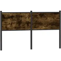 vidaXL Vervangend hoofdbord 150 cm bewerkt hout en staal gerookt eikenkleurig