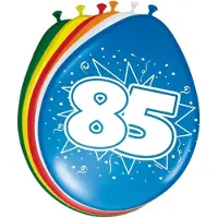 Folat 85 jaar verjaardag leeftijd ballonnen - 16x stuks - mix kleuren - feestartikelen/versiering