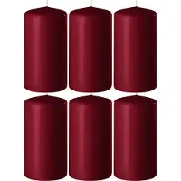 Enlightening Candles 8x Bordeauxrode cilinderkaarsen/stompkaarsen 6 x 15 cm 58 branduren - Geurloze kaarsen bordeauxrood - Woondecoraties
