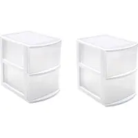PlasticForte Ladeblok - Set van 2x stuks - 2 lades - bureau organizer - 39 x 29 x 40 cm
