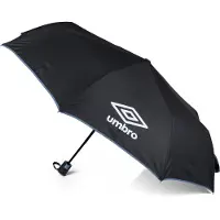 Umbro Paraplu - zwart/lichtblauw - polyester -55 x 100 x 100 cm- opvouwbaar - Paraplu's