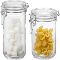Bormioli Rocco Bormiolo Rocco Set van 2 weckpotten - glas - transparant - 1 L en 0,75 L