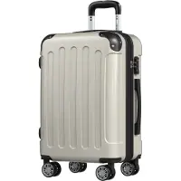 TRVLMORE Handbagage Koffer - 45L - TSA Cijferslot - Lichtgewicht - Uitbreidbaar - Trolley - 54x36x22cm - Champagne