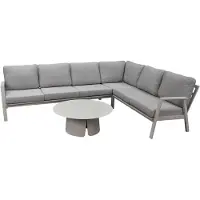 AVH-Collectie Barolo hoek loungeset 4 delig aluminium latte zand