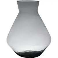 Hakbijl Glass Bloemenvaas Alexandra - transparant zwart - eco glas - D19 x H25 cm - smoke glas - Vazen