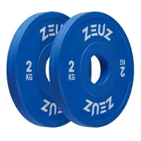 ZEUZ Halterschijf 2 Stuks 2 KG – 4 KG Gewichten Set – voor 50 mm Halter – Crossfit & Fitness – Metaal & Rubber