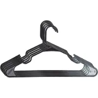 PlasticForte Kledinghangers - 40x stuks - zwart- kunststof - 42 x 23 cm - kledingkast/kleerhangers