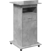 vidaXL Presentatiestandaard met wielen en lade, betonkleur, 55x55x107 cm