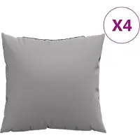 vidaXL Bankkussens 4 st 40x40 cm stof grijs
