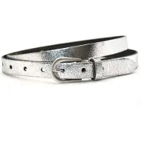 Take It Leren Riem 2 cm Metallic Zilver