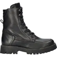 Nelson gevoerde leren veterboots zwart female | Maat: 38