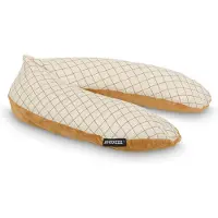 Snoozzz Voedingskussen Premium Kwaliteit - 185 cm – Microparel Vulling – Luxe Draagtas – Wasbare Hoes - Teddy Camel Ruit