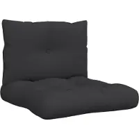 vidaXL Palletkussens 2 st stof zwart