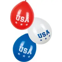 Boland Amerika USA ballonnen - 18x - 25 cm - United States - Amerikaanse versiering -Feestversiering en decoraties