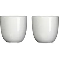 Mica Decorations 4x stuks bloempot glans wit keramiek voor kamerplant H9 x D10 cm - plantenpotten