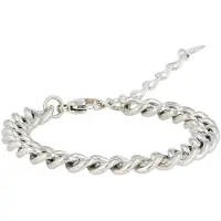My Bendel - 8 Mm Grove Zilverkleurige Schakelarmband - Grove Stainless Steel Armband - Verstelbaar en Duurzaam - met Luxe Cadeauverpakking | Sieraden Voor Dames