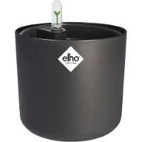 Elho B.for Soft Rond 22 met Self-Watering Insert - Bloempot met Watermeter - 100% Gerecycled Plastic - Ø 22.3 x H 20.4 cm - Antraciet