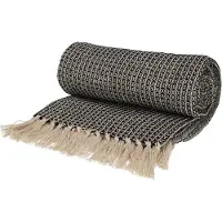 Jens Living Plaid Wafel - Gerecycled katoen - 130 x 180 cm - Zwart