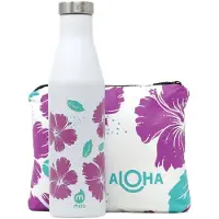 Mizu Thermosfles S6 White Hibiscus Aloha Pouch