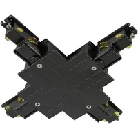 SLV Onderdeel | X-verbinder, voor S-TRACK 3-fase-inbouwrail, DALI, PHASE, zwart | S-TRACK SYSTEM