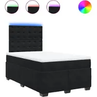 vidaXL Boxspring met matras fluweel zwart 120x190 cm