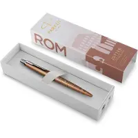 Parker Jotter balpen | Speciale editie | Rome Brons met chroomafwerking | Blauwe inkt | Geschenkverpakking