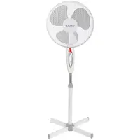 BRASQ Statiefventilator – 40 cm – Wit - In hoogte verstelbaar – 3 snelheden - 40 Watt