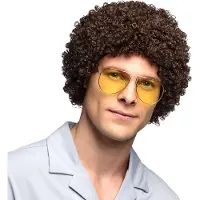 Boland - Pruik Ricardo bruin Bruin - Afro - Kort - Mannen - - 80's - Disco