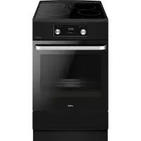 Amica ACI605RN Inductiefornuis 50 cm breed met aangesloten 1 Fase Stekkerkabel - Matzwart