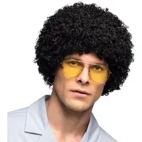 Boland - Pruik Ricardo zwart Zwart - Afro - Kort - Mannen - - 80's - Disco