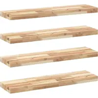 vidaXL Wandschappen 4 st zwevend 100x20x4 cm onbehandeld acaciahout
