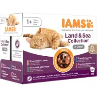 IAMS Delights Land & Sea Collection - Kat - Natvoer - 12 x 85 gr
