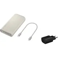 Samsung - Powerbank - Fast Charge 45W - 3x USB-C - 20000mAh - Beige + Adapter