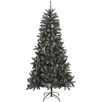 vidaXL Kunstkerstboom met standaard 210 cm PVC groen